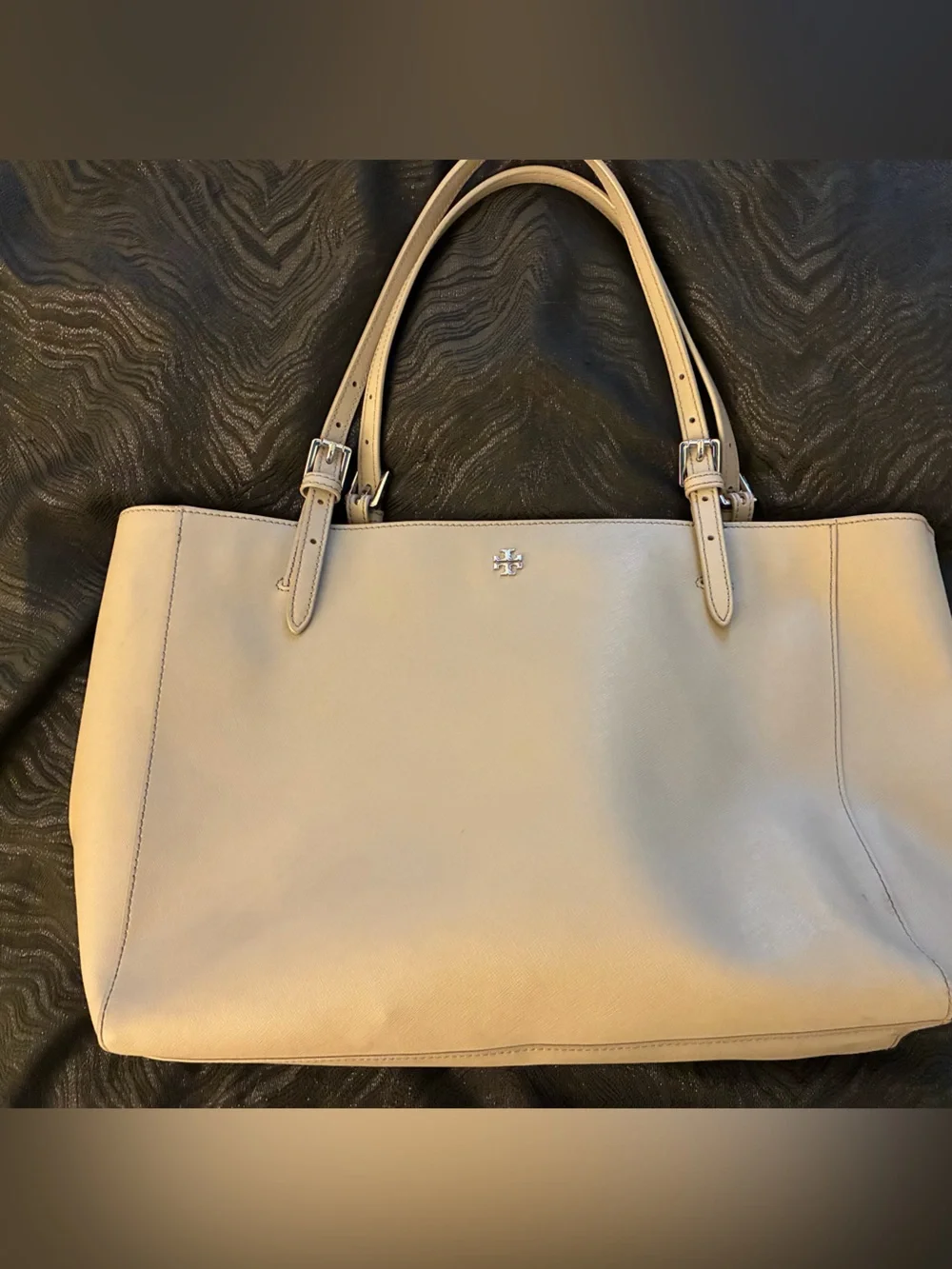 Tory Burch Beige Leather Tote Bag